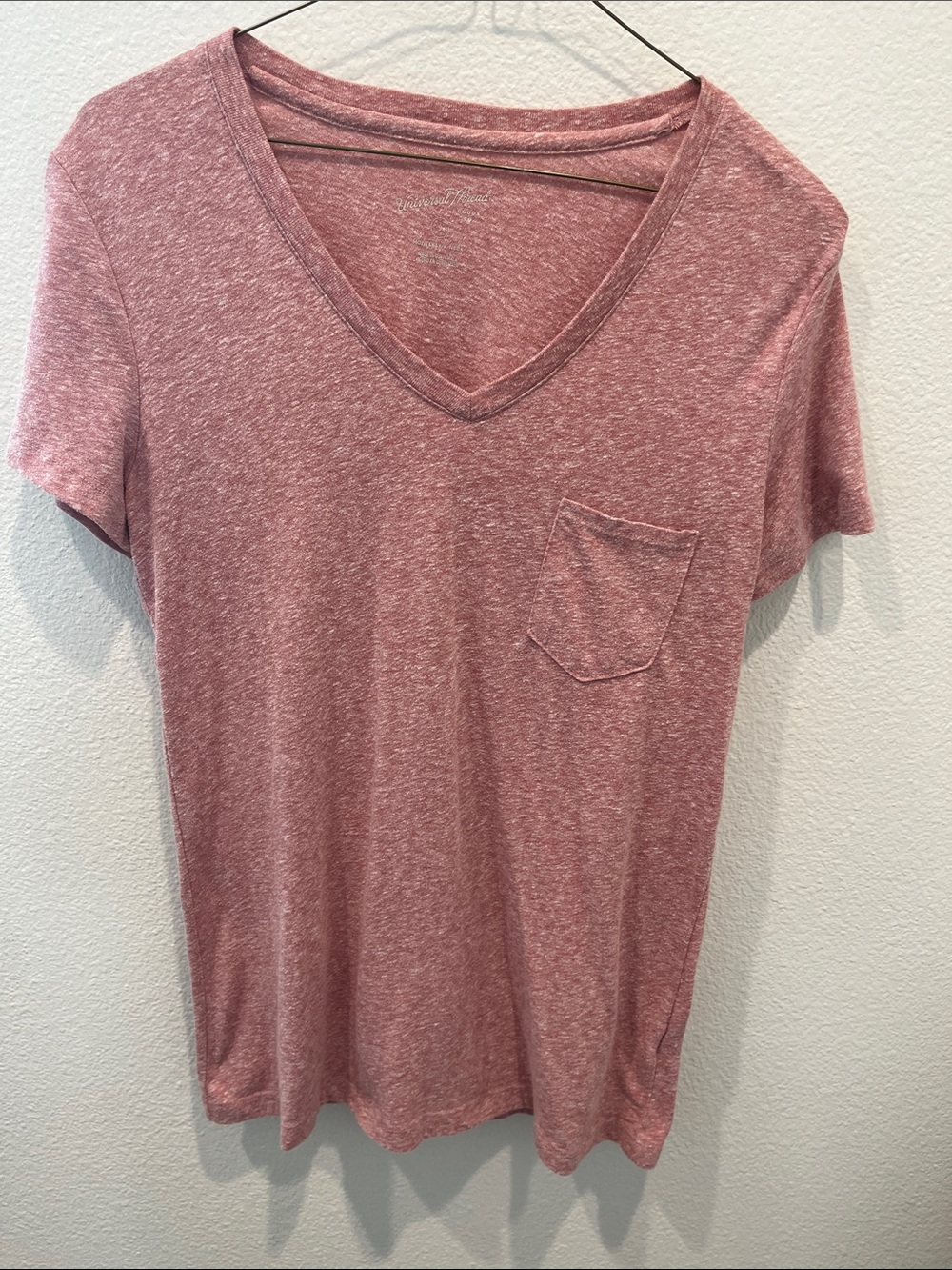 Universal Thread Women's V-Neck Pocket Tee - Rose Heather